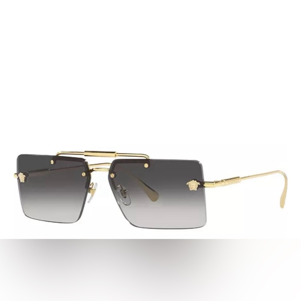 Versace Gold and Black  Gradient Gray Sunglasses